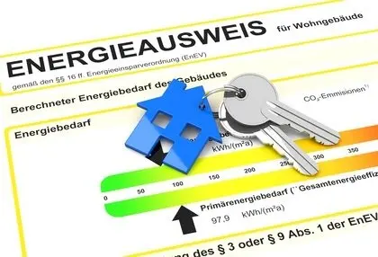 Energieausweis mit Energieeffizienzklassen von A+ bis H