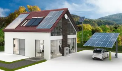 Energieeffizienter Neubau mit Photovoltaikanlage, Stromspeicher und Wärmepumpe zur nachhaltigen Energieversorgung