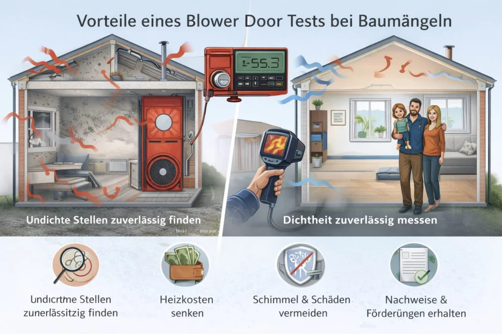 Blower Door Test bei Baumängeln – mehr Sicherheit, weniger Schäden und geringere Kosten