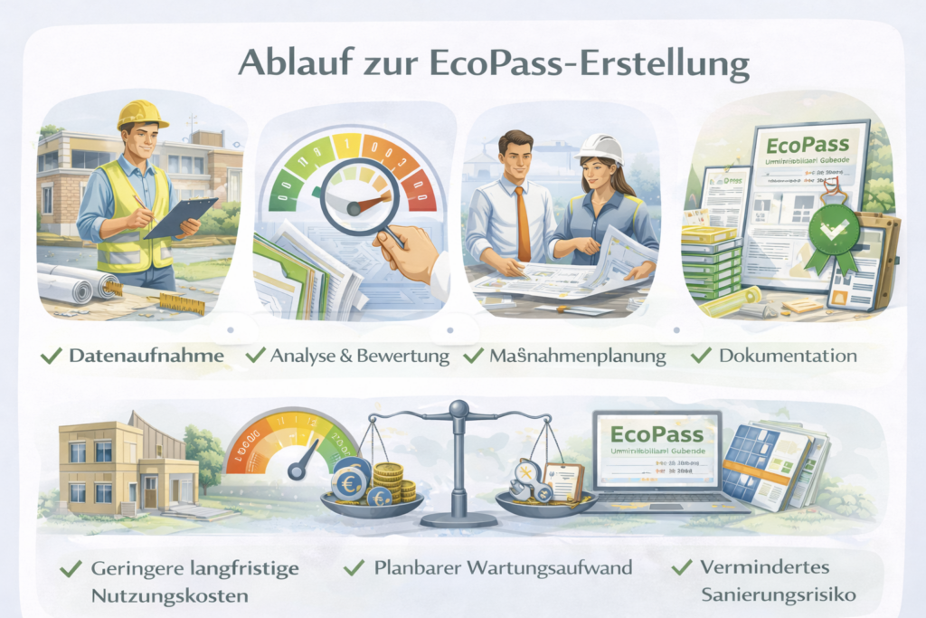 Ablauf zur EcoPass-Erstellung | Schritte, Bewertung und Dokumentation