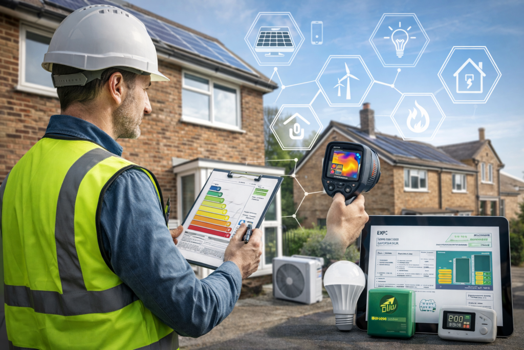 Energieeffizienzexperte analysiert Wohngebäude | Energieberatung & Sanierungsplanung