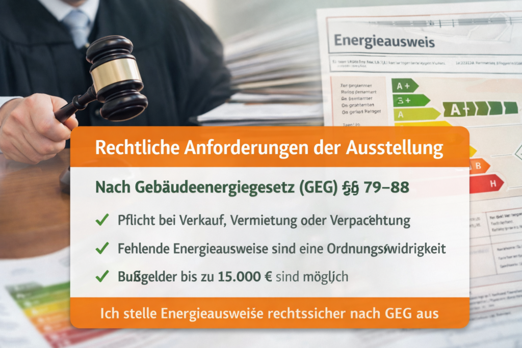 Rechtliche Anforderungen für die Ausstellung eines Energieausweises nach Gebäudeenergiegesetz GEG