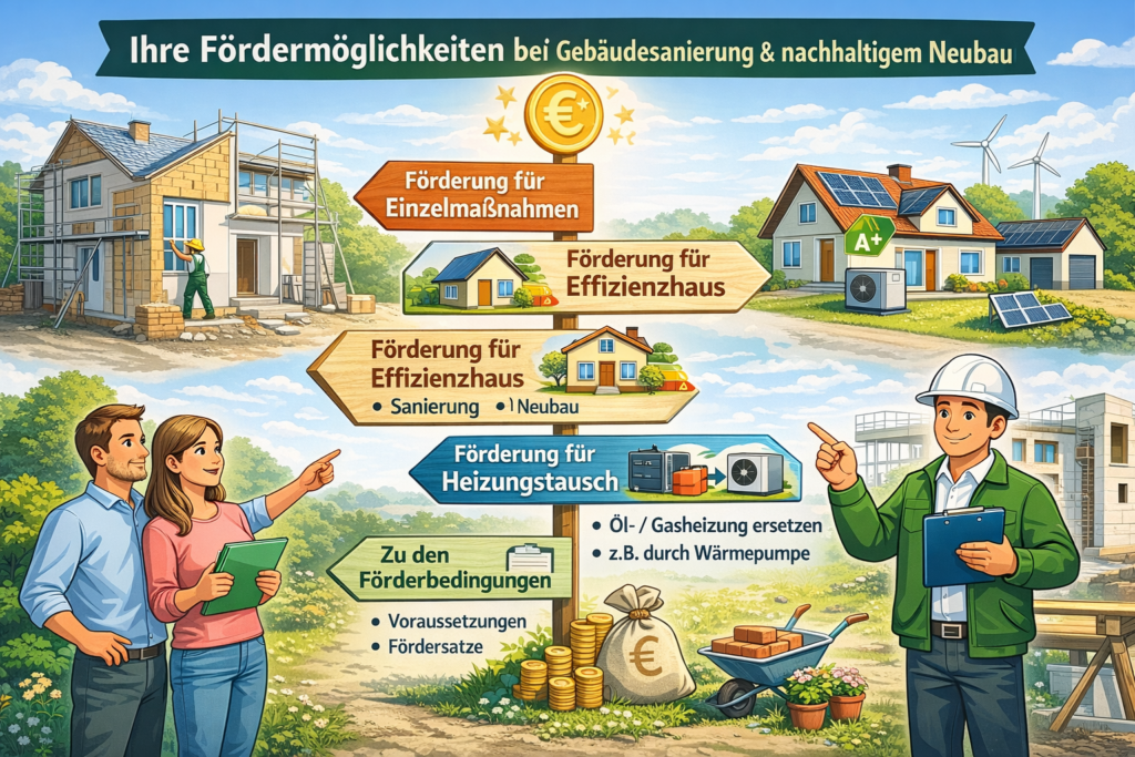 Förderprogramme für Gebäudesanierung und nachhaltigen Neubau im Überblick
