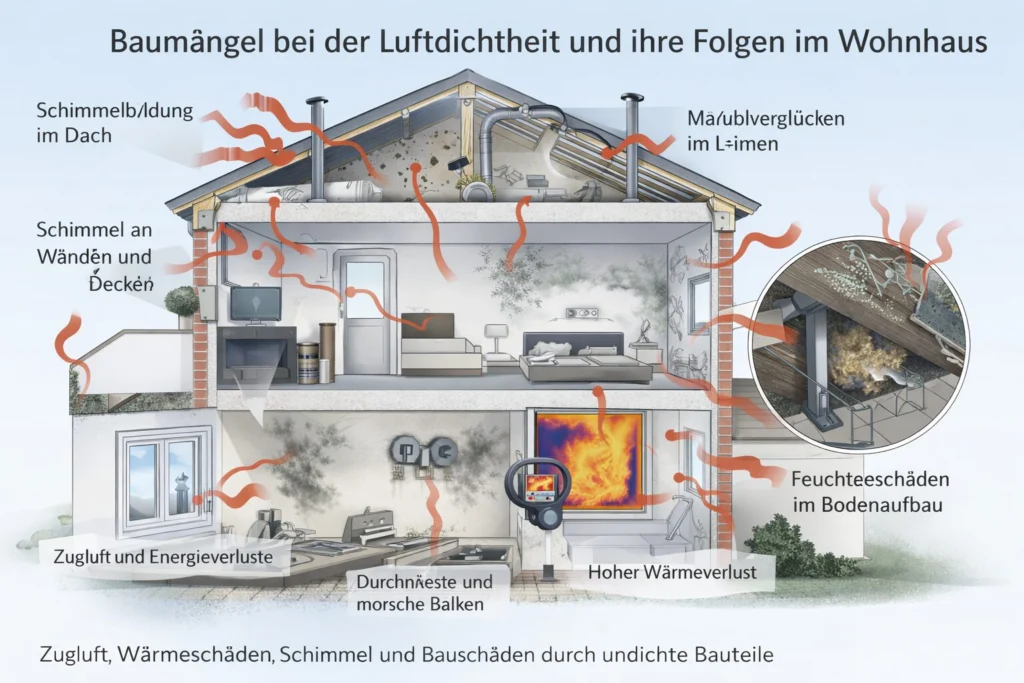 Baumängel an der Luftdichtheit – Auswirkungen auf Wohnkomfort, Energieverbrauch und Bausubstanz