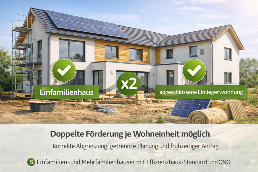 Einfamilienhaus mit Einliegerwohnung – doppelte KfW-Förderung möglich