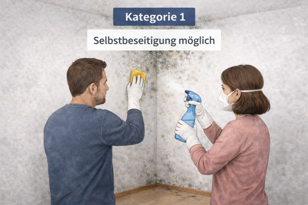 Schimmelpilzbefall Kategorie 1 nach DIN – Selbstbeseitigung durch Mieter oder Vermieter möglich