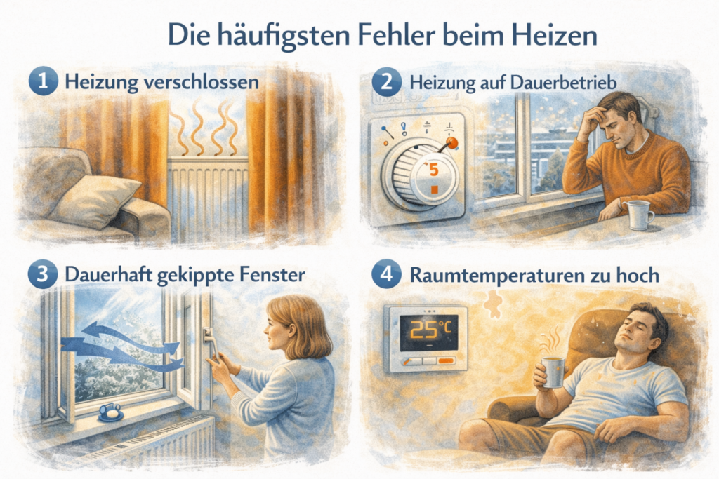 Die häufigsten Fehler beim Heizen – Heizkostenfallen im Alltag vermeiden
