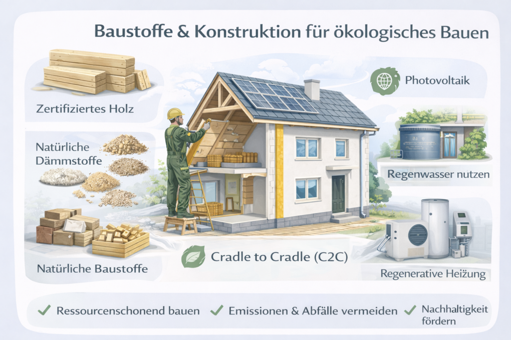 Baustoffe & Konstruktion für ökologisches Bauen | Nachhaltige Materialien & Technik