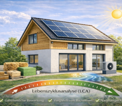 Klimafreundlicher Wohnhausneubau – Einfamilienhaus Klimafreundlicher Neubau eines Einfamilienhauses mit Photovoltaik, Wärmepumpe und nachhaltiger Bauweise